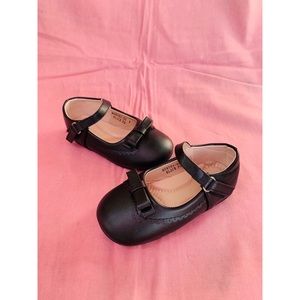 Infant Toddler Black Bow Cushion Ballet Flats